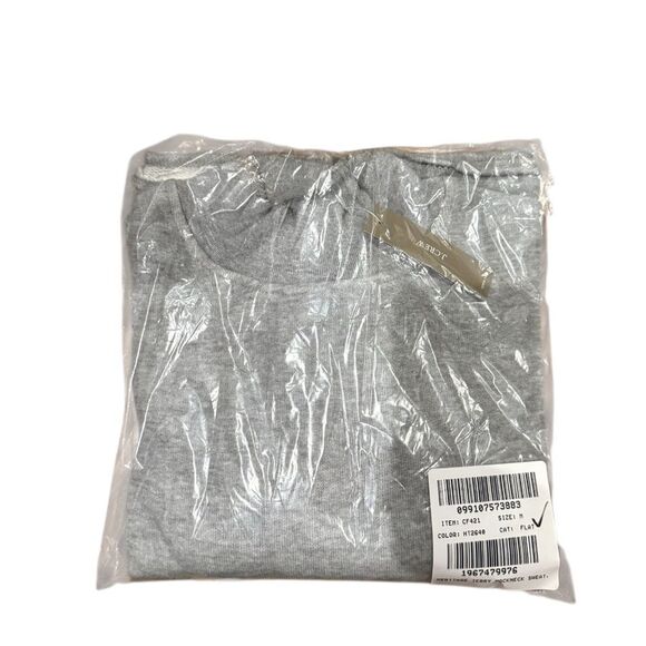 NWT J CREW Heritage terry mockneck sweatshirt in Medium Hthr Grey - Picture 7 of 8